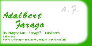 adalbert farago business card